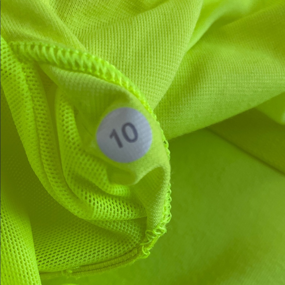 Flawed Lululemon Y Back Tank Top, Highlighter Yellow, size 10 - Picture 3 of 8